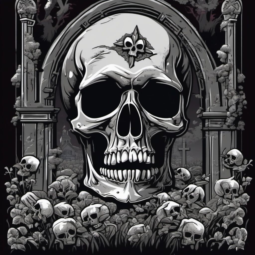 skull,  cemetery,  spooky theme on Tensor.Art