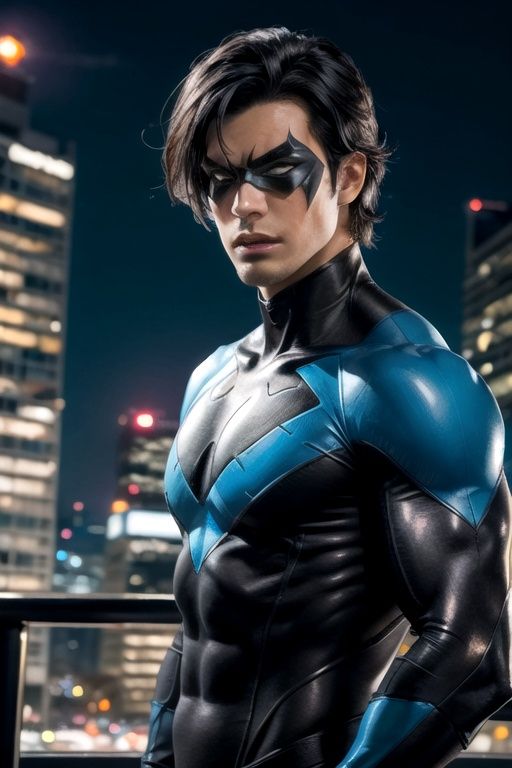 Nightwing,  mask,  black hair on Tensor.Art