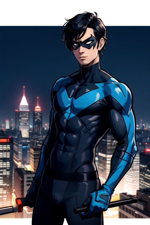 Nightwing,  mask,  black hair on Tensor.Art