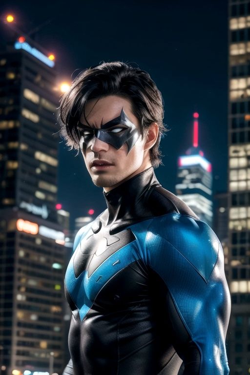 Nightwing,  mask,  black hair on Tensor.Art