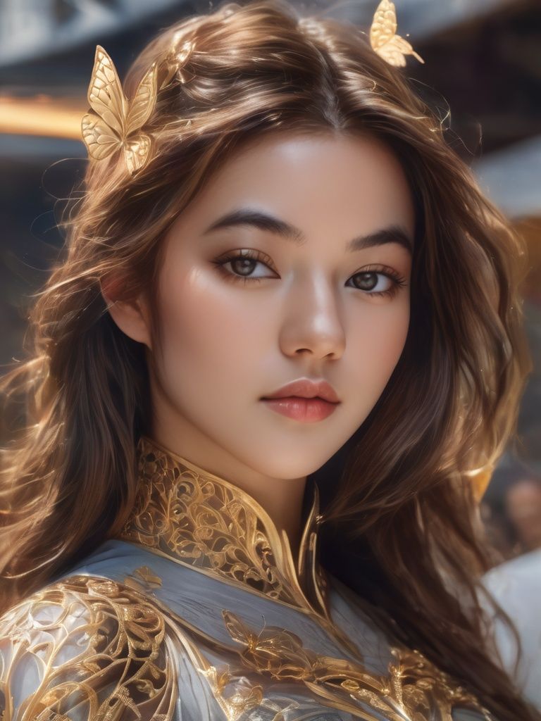 8k portrait of beautiful cyborg with brown hair,  intricate,  elegant on Tensor.Art