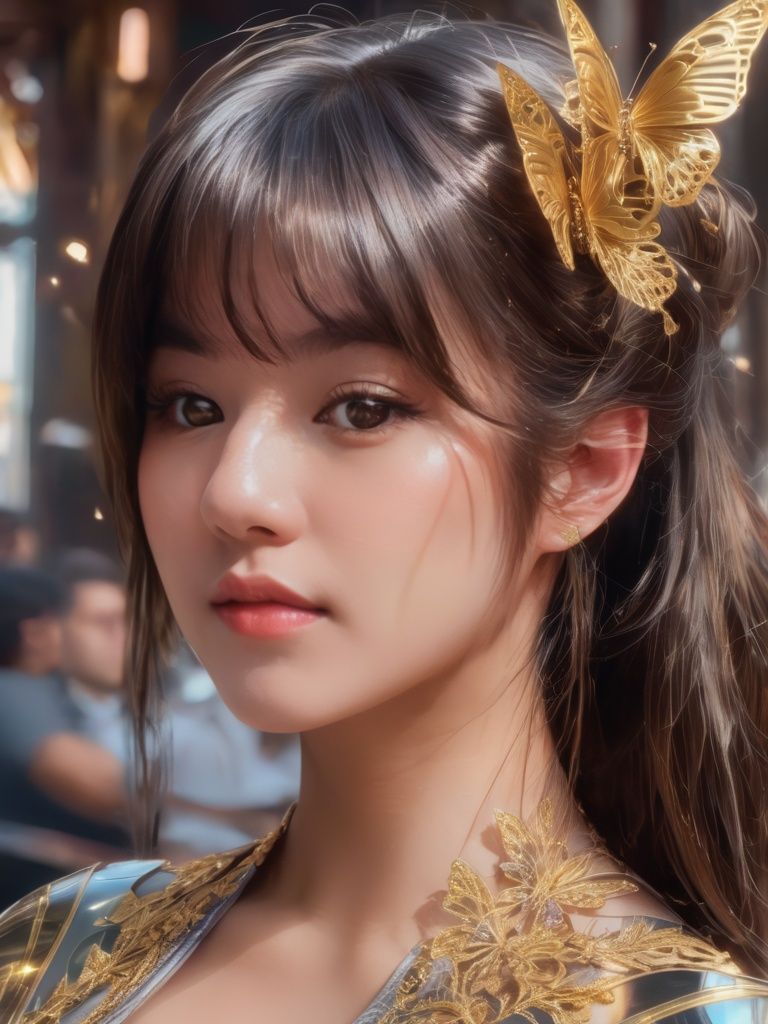 8k portrait of beautiful cyborg with brown hair,  intricate,  elegant on Tensor.Art