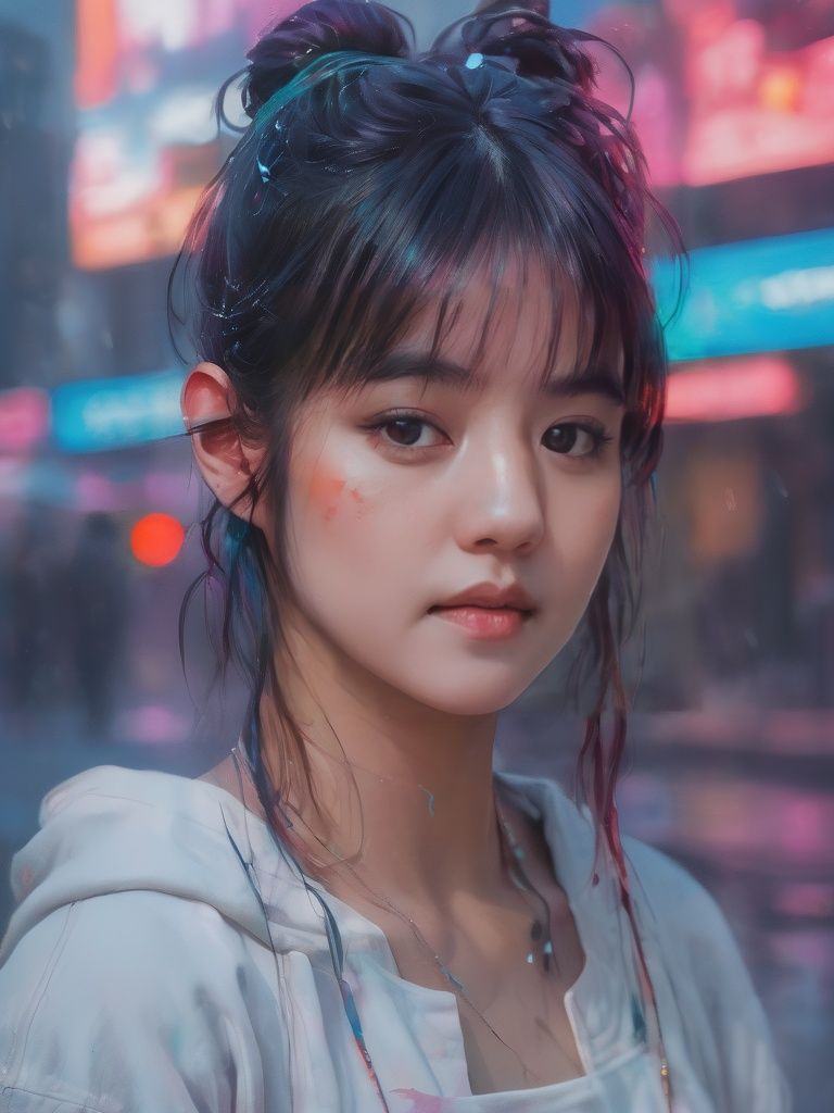 29 years old femaleA girl wearing fancy street wear,  neo tokyo,  centered| intricate| highly detailed| breathtaking beaut...