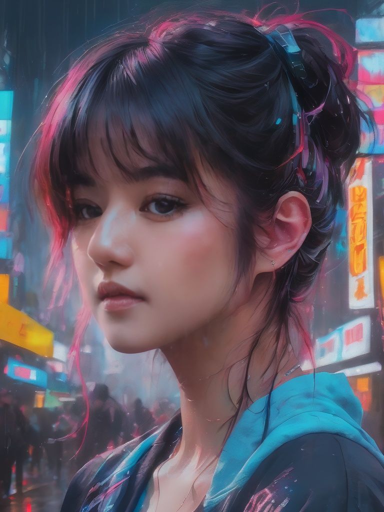 29 years old femaleA girl wearing fancy street wear,  neo tokyo,  centered| intricate| highly detailed| breathtaking beaut...