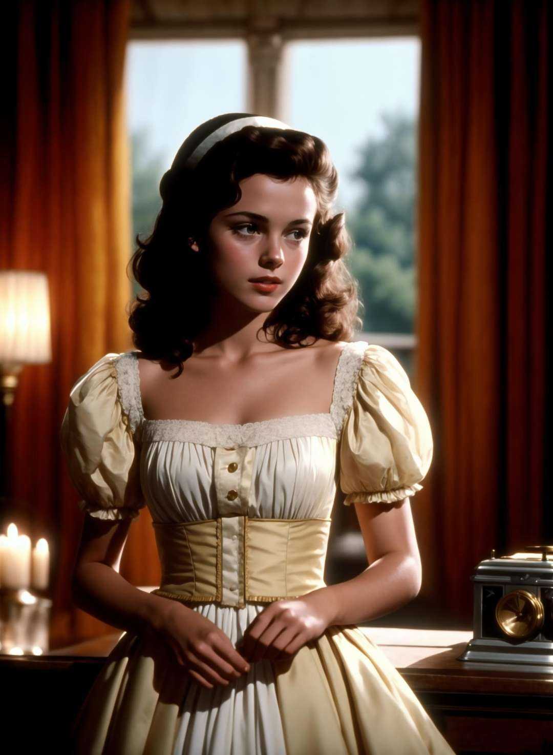 Film still of a young brunette actress in the movie Barry Lyndon on Tensor.Art