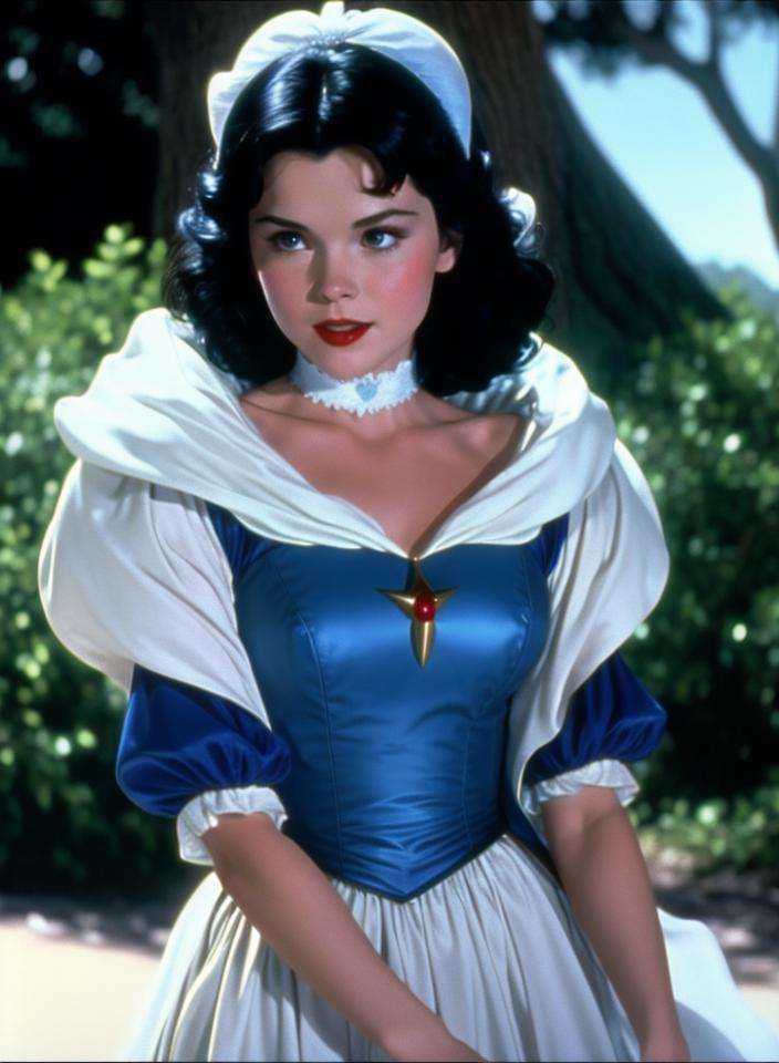 Princess Snow White dvd screengrab live action 1984 dark fantasy on Tensor.Art