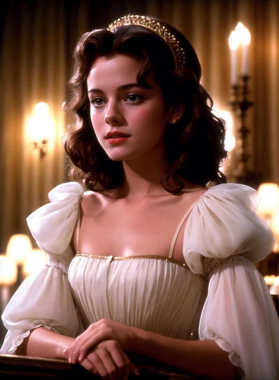 Film still of a young brunette actress in the movie Barry Lyndon on Tensor.Art