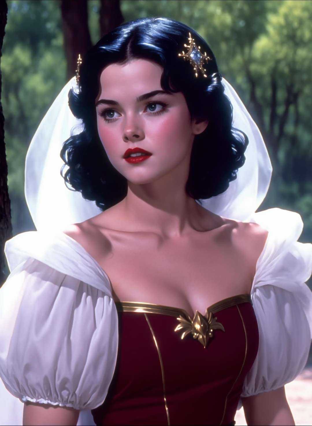 Princess Snow White dvd screengrab live action 1984 dark fantasy on Tensor.Art