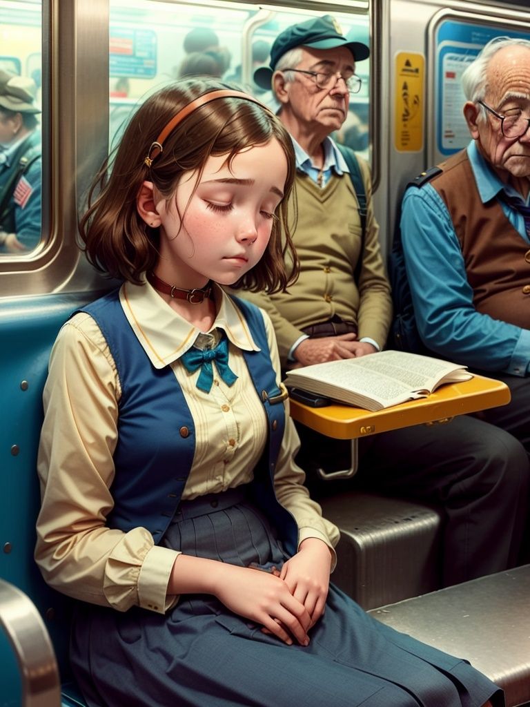 The girl who fell asleep on the subway did not know that her wide collar showed a little of her chest just as an old man s...
