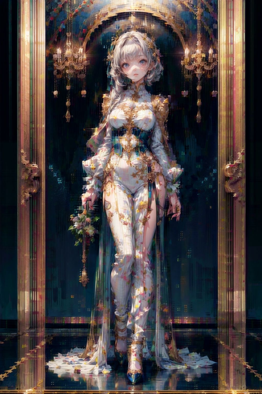 illustration,1 girl age 25,full body, standing, best quality, highly detailed,best quality,masterpiece,an extremely delicate and beautiful, extremely detailed, ***** girl, anime style, dsicogirl,nijistyle,1girl