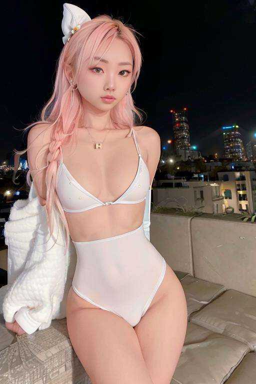 professional photoshoot of asian instagram model (vyvan2),  ((rooftop bar)),  ((full body shot)) on Tensor.Art