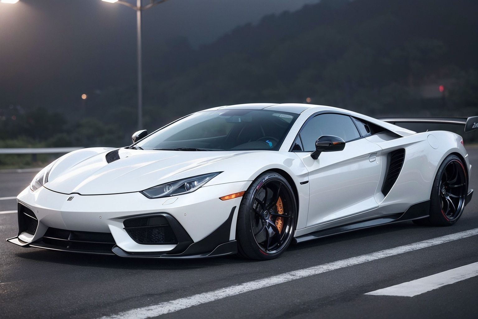 photorealistic, raw photo, 8k, HDR, cinematic lighting, sharp focus, absurd res,Exotic supercar, aesthetics, atmosphere