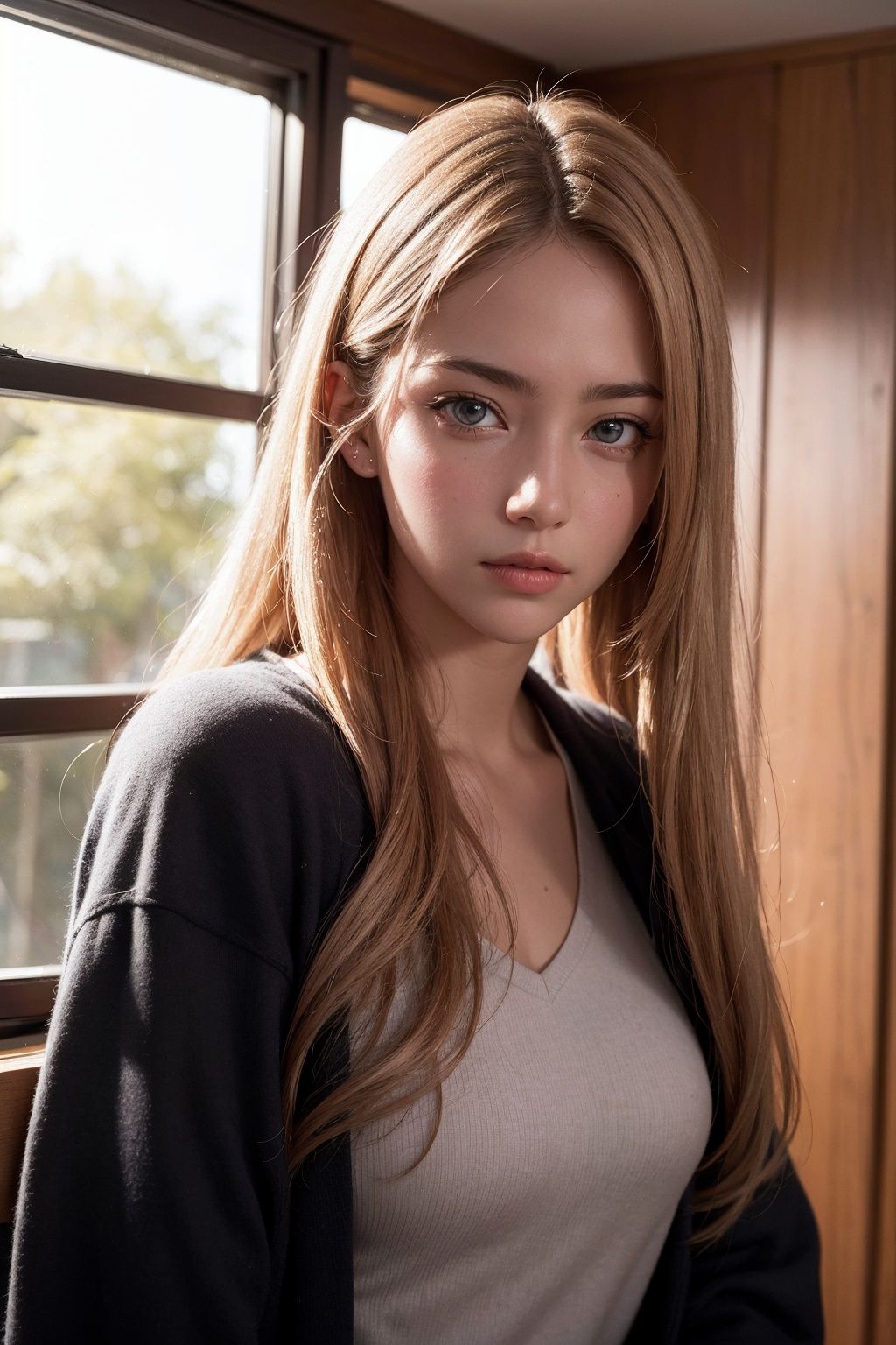 photorealistic, raw photo, 8k, HDR, cinematic lighting, sharp focus, absurd res,1girl, long hair, blond hair,