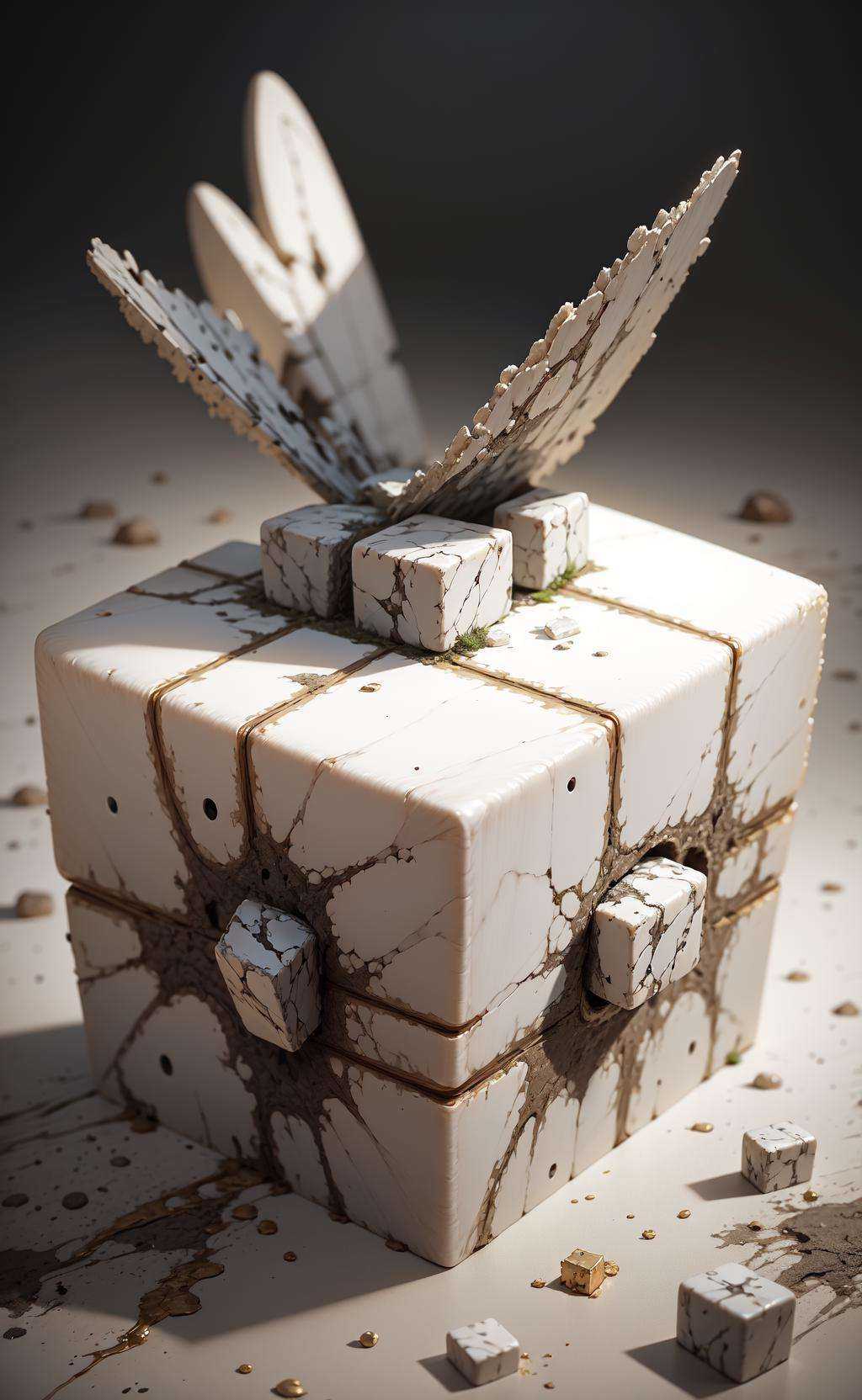 A cube in the style of M4rbleSCNEW on Tensor.Art