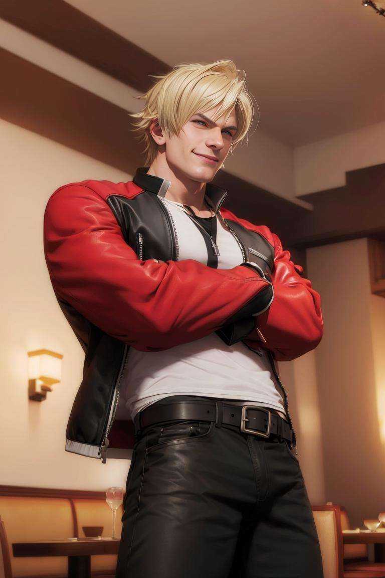 red leather,  red jacket,  leather masterpiece on Tensor.Art