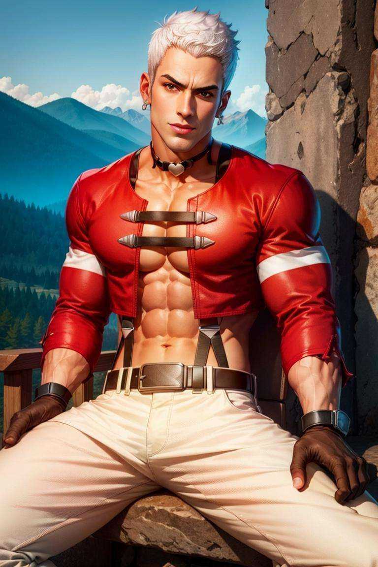 YashiroKOF,  1guy,  white hair on Tensor.Art