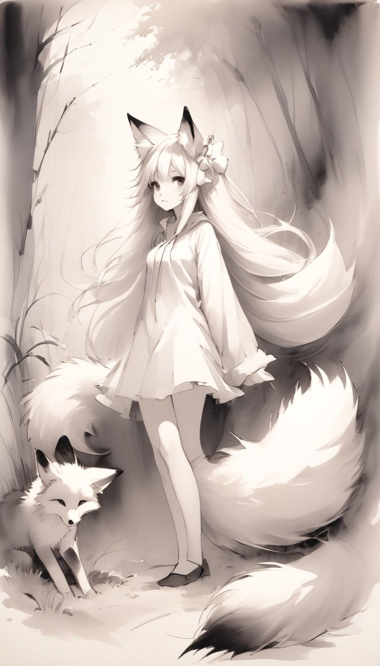sketch,  monochrome,  a scenery by SKBJIJII on Tensor.Art