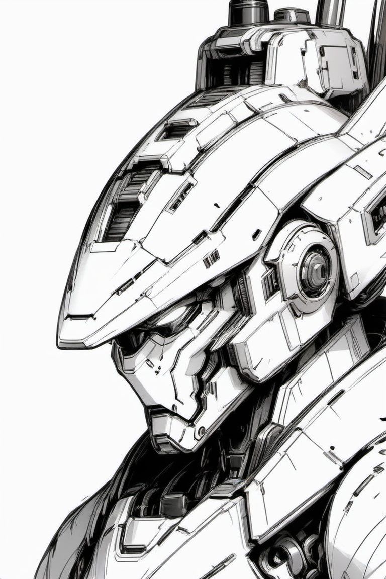 masterpiece,best quality,(photorealistic:1.4),(ultra detailed:1.3),unity 8k wallpaper,penSketch_style, monochrome, ink sketch,high quality,masterpiece, 1boy,mecha,robot, pensketch without 
 pen