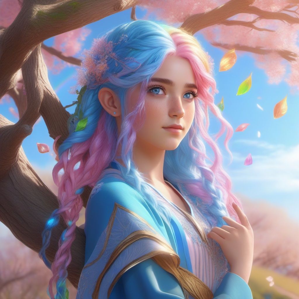 romantic,  falling petals,  complementary colors on Tensor.Art