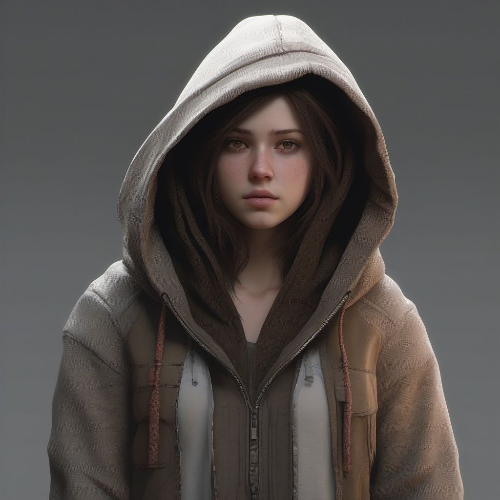 A teenager girl with slightly pale skin,  dark brown eyes ,  short light brown hair on Tensor.Art