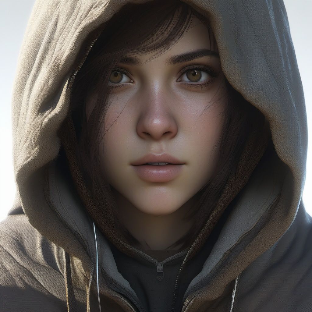 A teenager girl with slightly pale skin,  dark brown eyes ,  short light brown hair on Tensor.Art