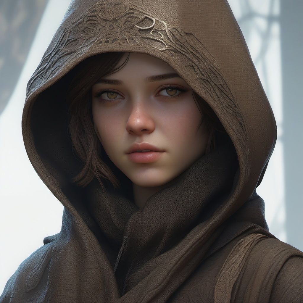 A teenager girl with slightly pale skin,  dark brown eyes ,  short light brown hair on Tensor.Art