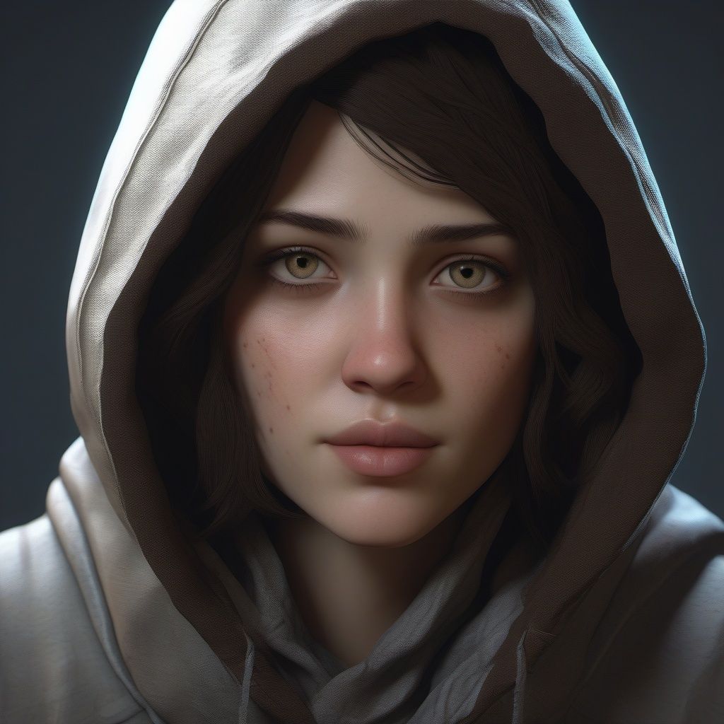 A teenager girl with slightly pale skin,  dark brown eyes ,  short light brown hair on Tensor.Art