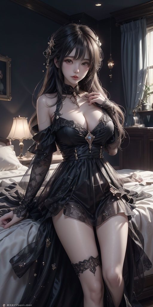 Soft light. girl.lie in bed.Maids,  many maids,  beautiful maids on Tensor.Art