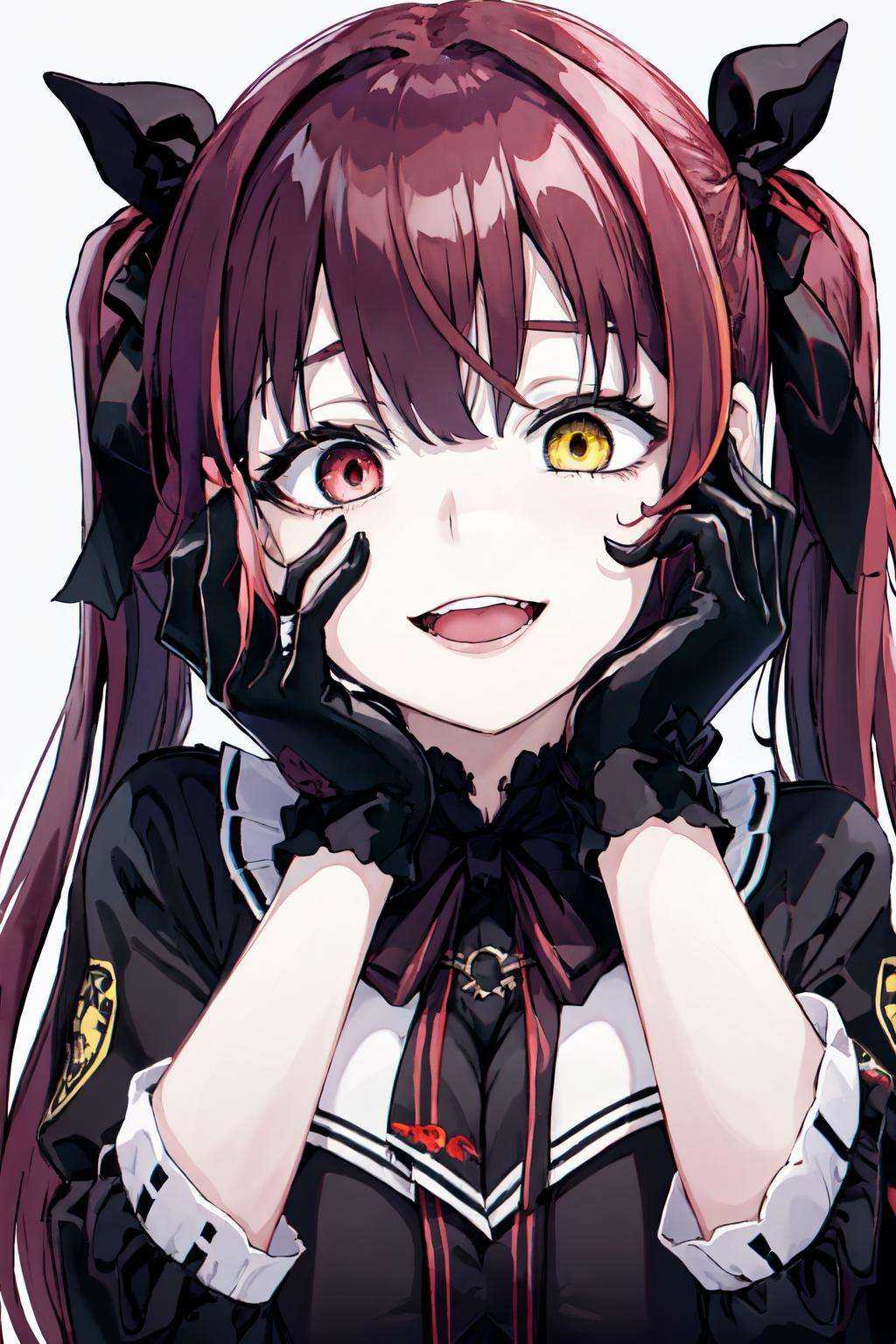 yandere trance,  red hair,  black gloves on Tensor.Art