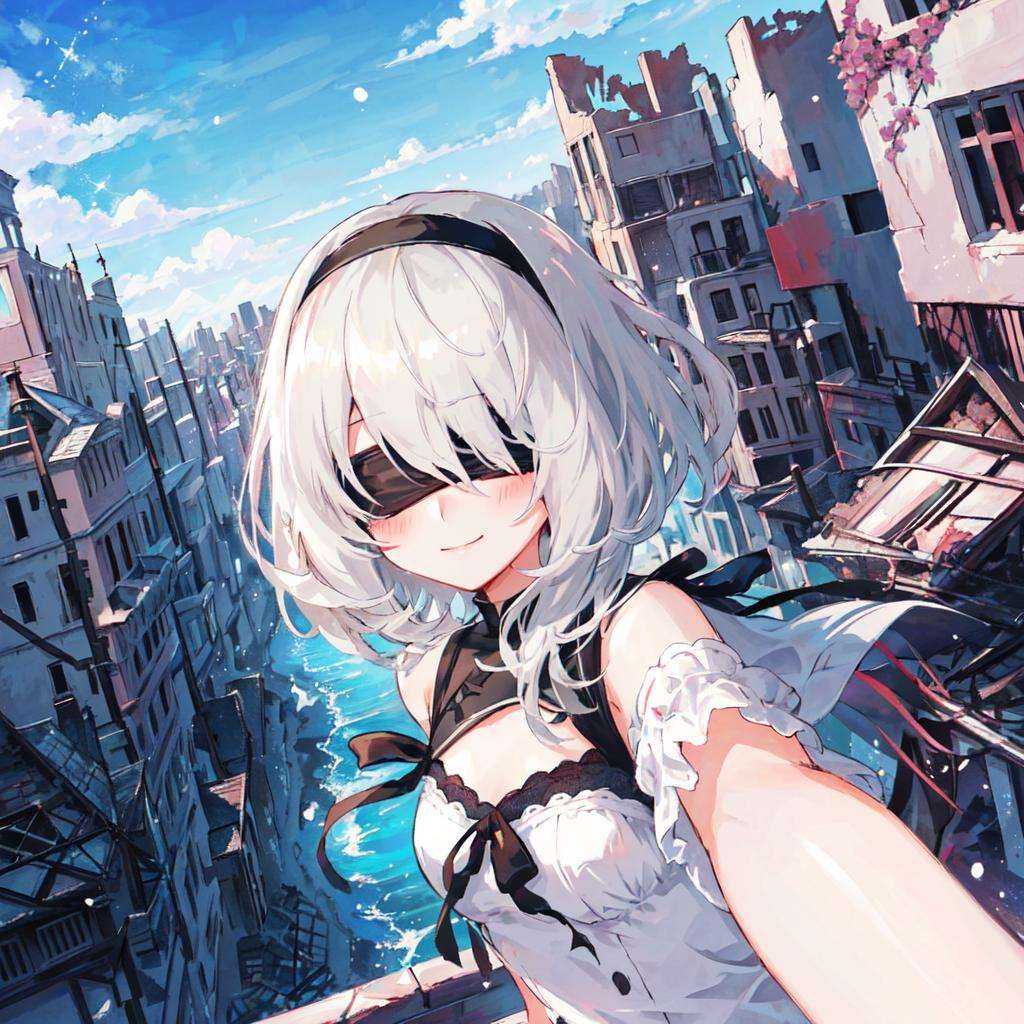 yorha no. 2 type b,  solo,  1girl on Tensor.Art