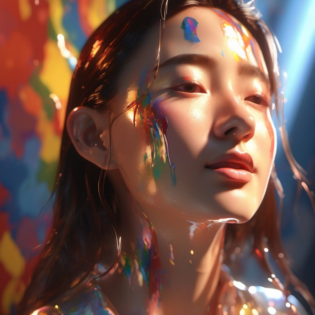 dripping paint,  abstract,  1 girl on Tensor.Art