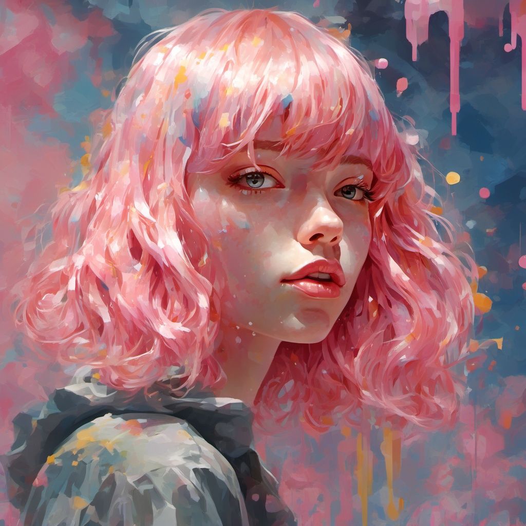 dripping paint,  abstract,  1 girl on Tensor.Art