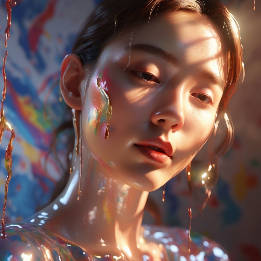 dripping paint,  abstract,  1 girl on Tensor.Art