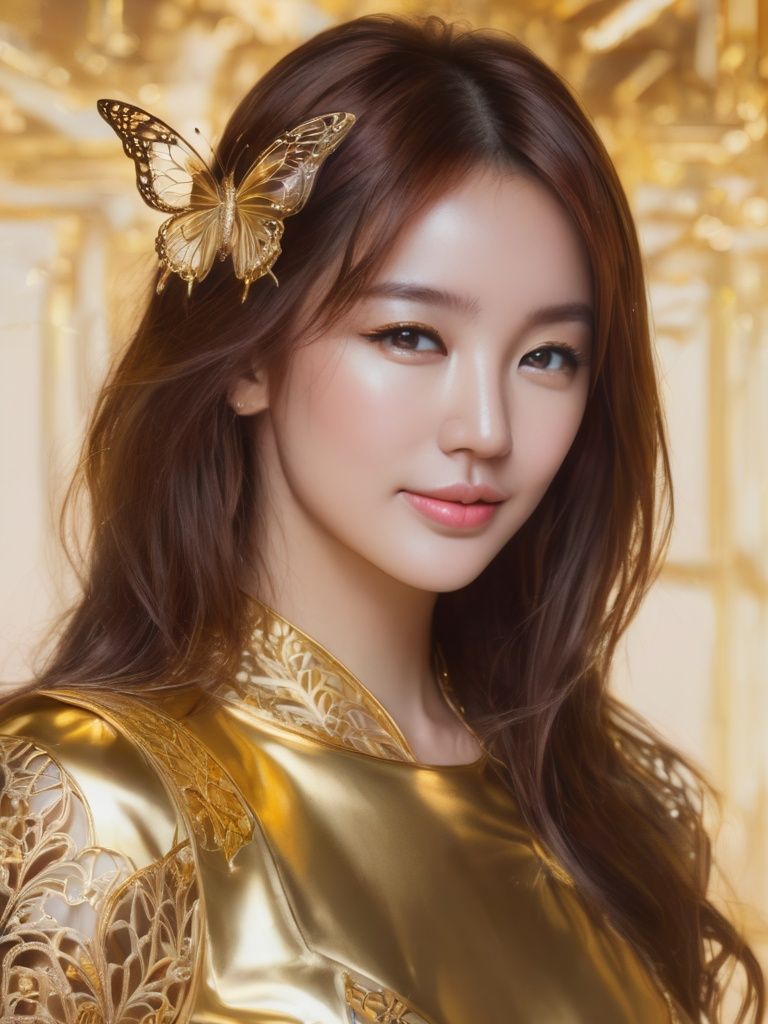 8k portrait of beautiful cyborg with brown hair,  intricate,  smiling by Hex4 on Tensor.Art