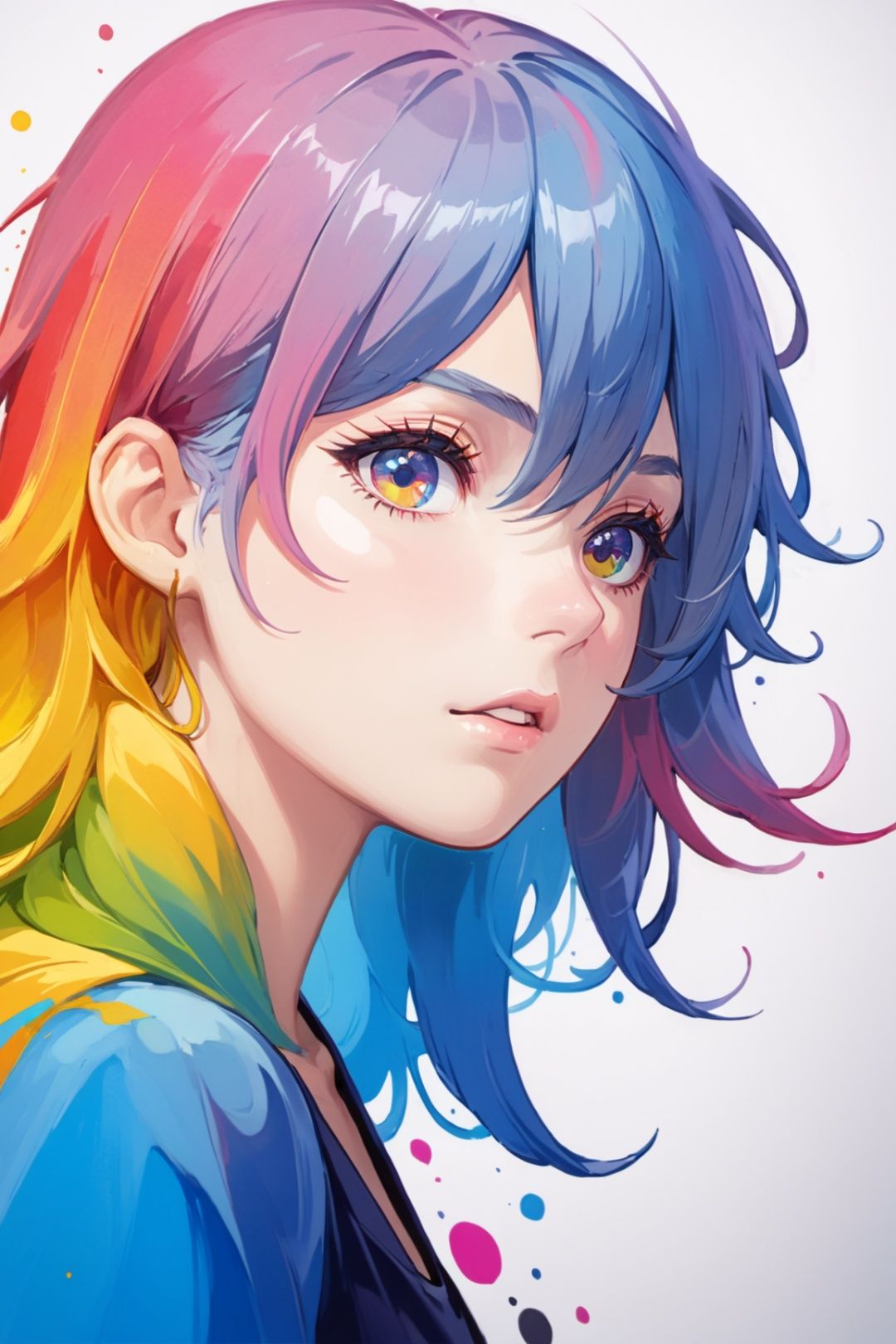 Colorful ink cascaded the canvas, forming human face. photo, studio lighting, sony a7, 35mm, hyperrealistic, big depth of field, concept art, colors, hyperdetailed, hyperrealistic, (big depth of field), (moody lighting), (ambient light), ((cinematic))
