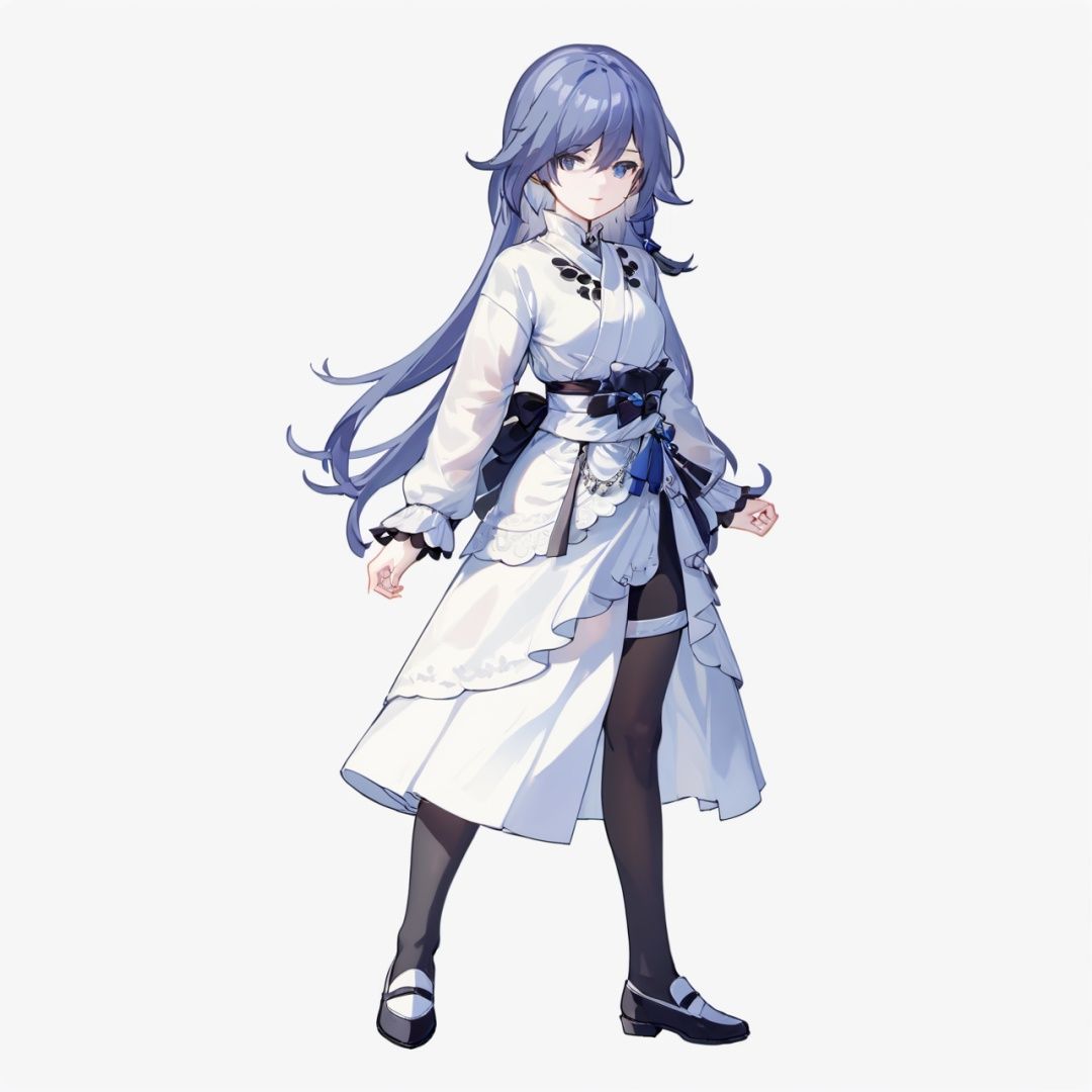  (masterpiece:1.3), (the best quality:1.2), (super fine illustrations:1.2), (Masterpiece), high quality, high detail,(white background:1.2), looking at viewer, (SOLO:1.4),outline,,simple background,fu hua,,(((full body,standing)))