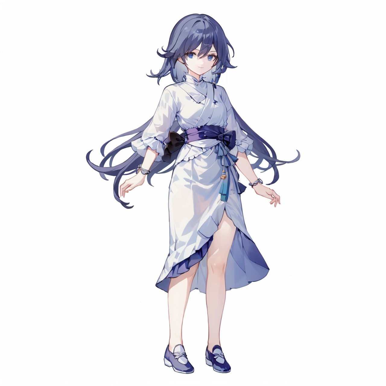  (masterpiece:1.3), (the best quality:1.2), (super fine illustrations:1.2), (Masterpiece), high quality, high detail,(white background:1.2), looking at viewer, (SOLO:1.4),outline,,simple background,fu hua,,(((full body,standing)))
