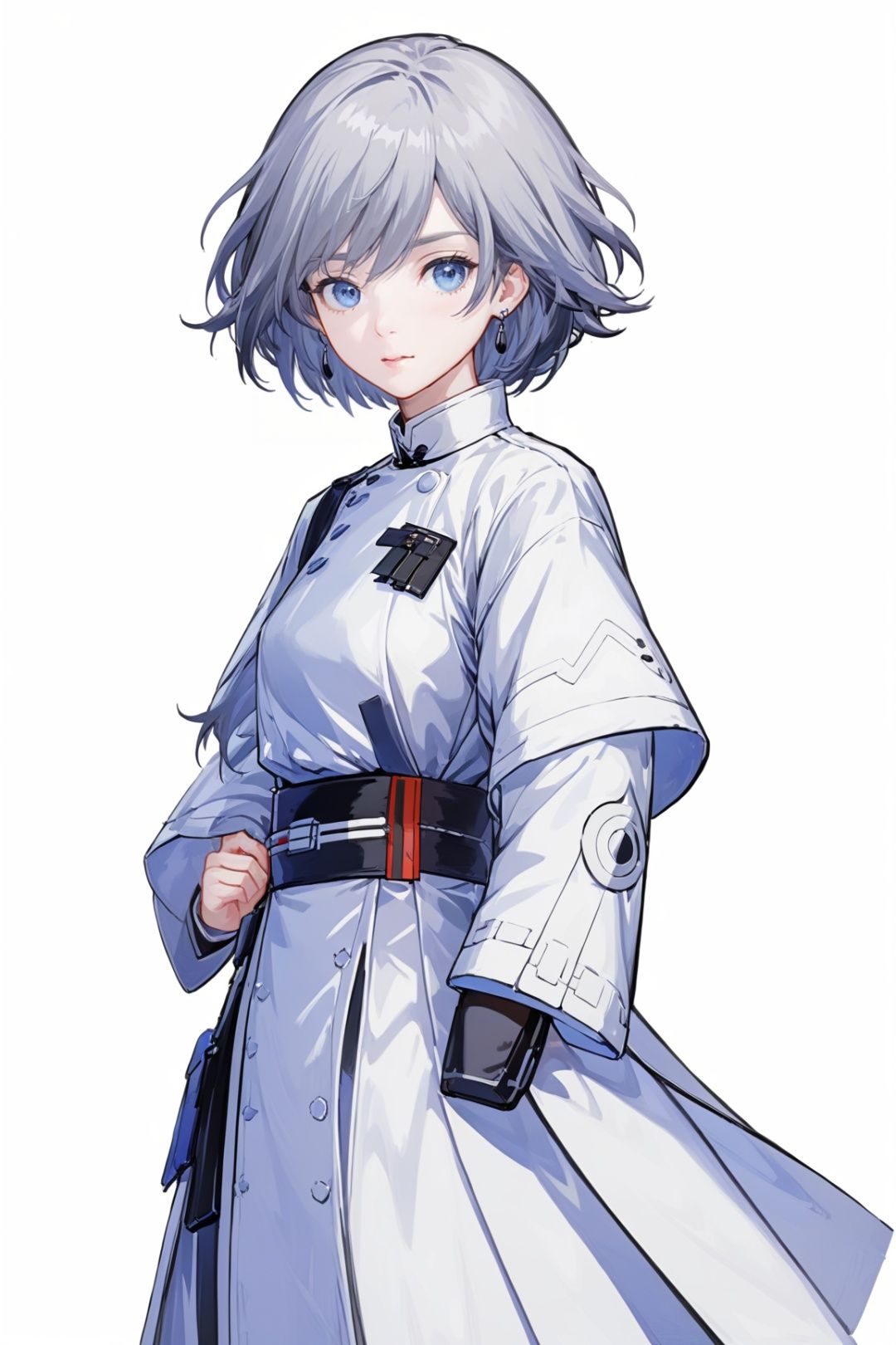  (masterpiece:1.3), (the best quality:1.2), (super fine illustrations:1.2), (Masterpiece), high quality, high detail,(white background:1.2), looking at viewer, (SOLO:1.4),outline,,simple background, fu hua,