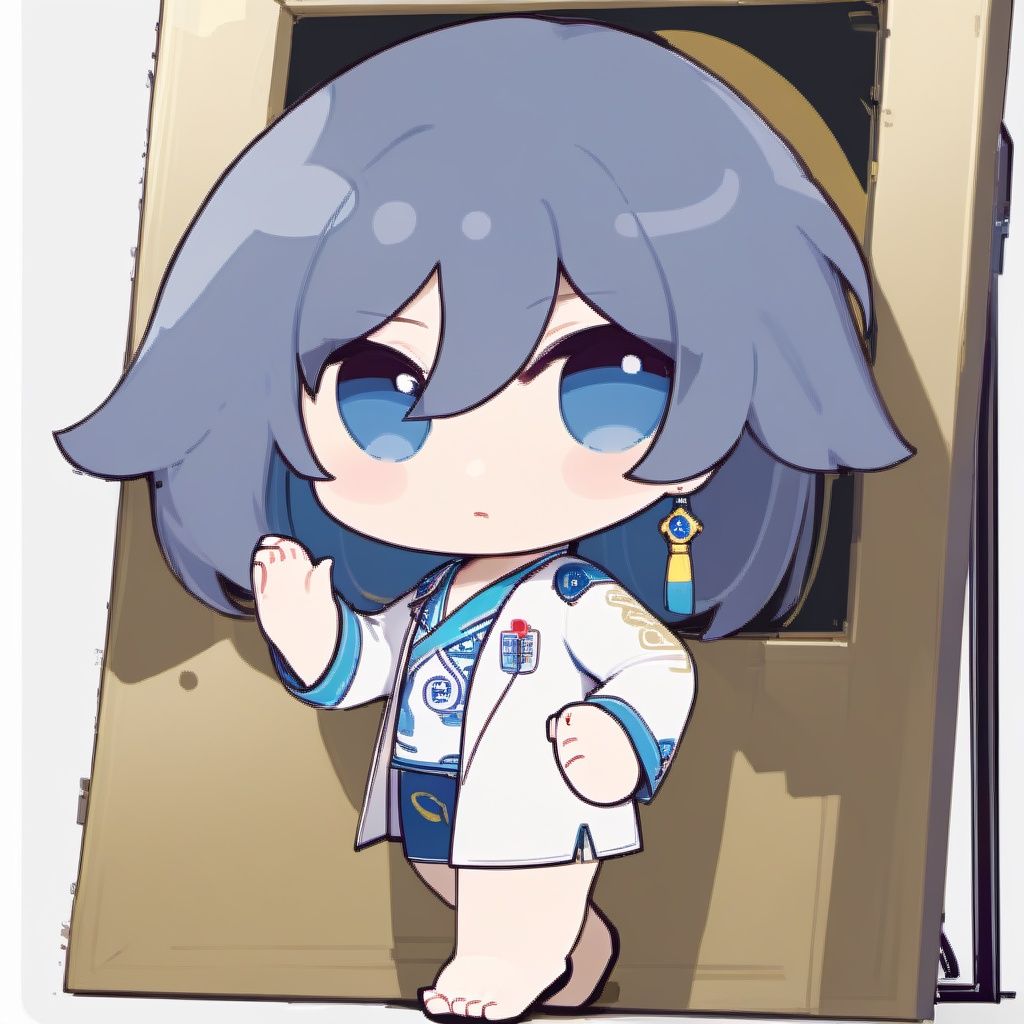 (masterpiece:1.3), (the best quality:1.2), (super fine illustrations:1.2), (Masterpiece), high quality, high detail,(white background:1.2), looking at viewer, (SOLO:1.4),outline,,simple background,fu hua,chibi,full body,((((((((((((((head/feet in frame)))))))))))))