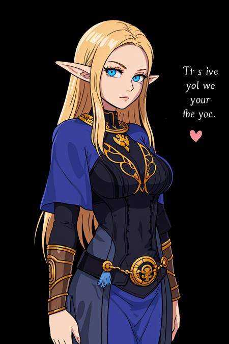 an elven woman,  text,  love on Tensor.Art