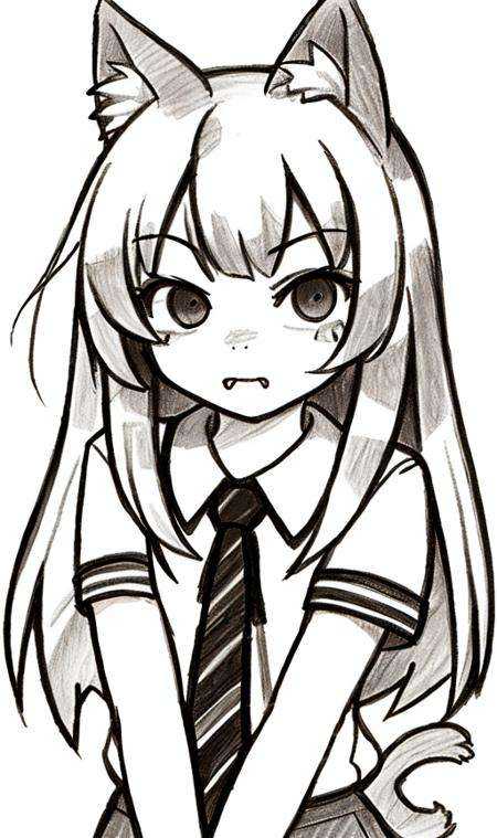 a bewildered catgirl,  kawaii on Tensor.Art
