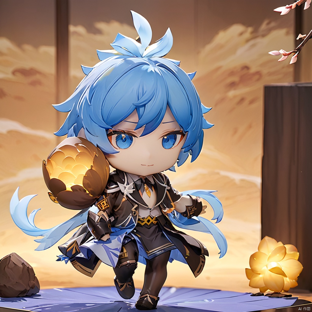  fumo,chibi,zhongli, 1boy, solo, male focus, zhongli (genshin impact),