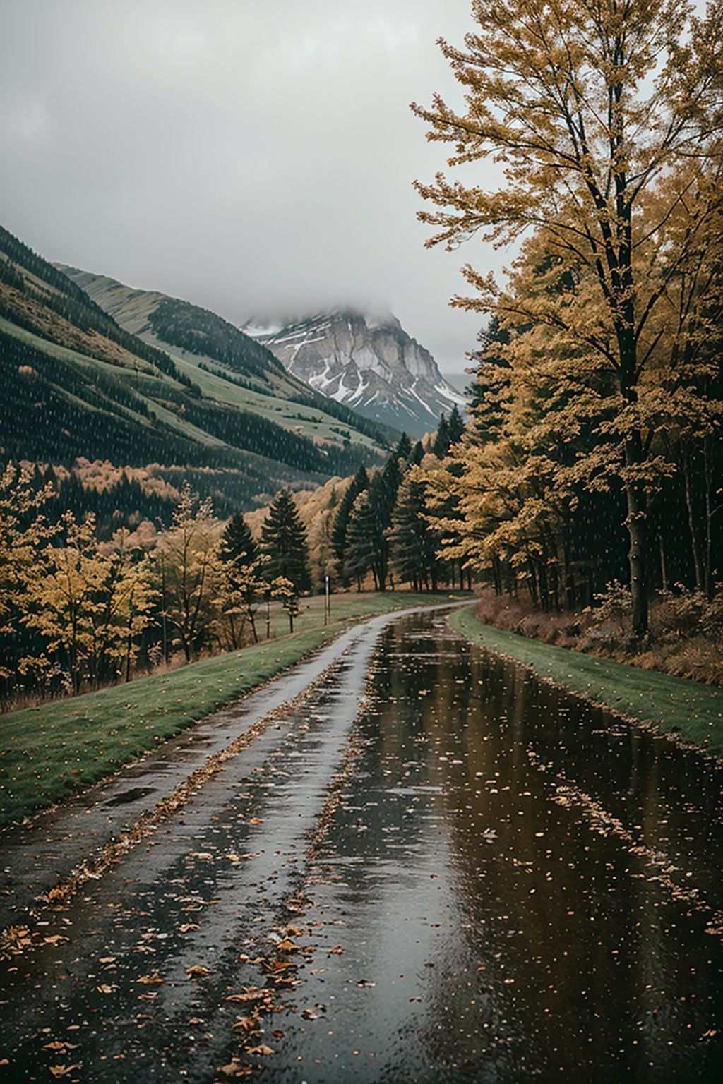photo of landscape,  rainy weather,  8k uhd on Tensor.Art