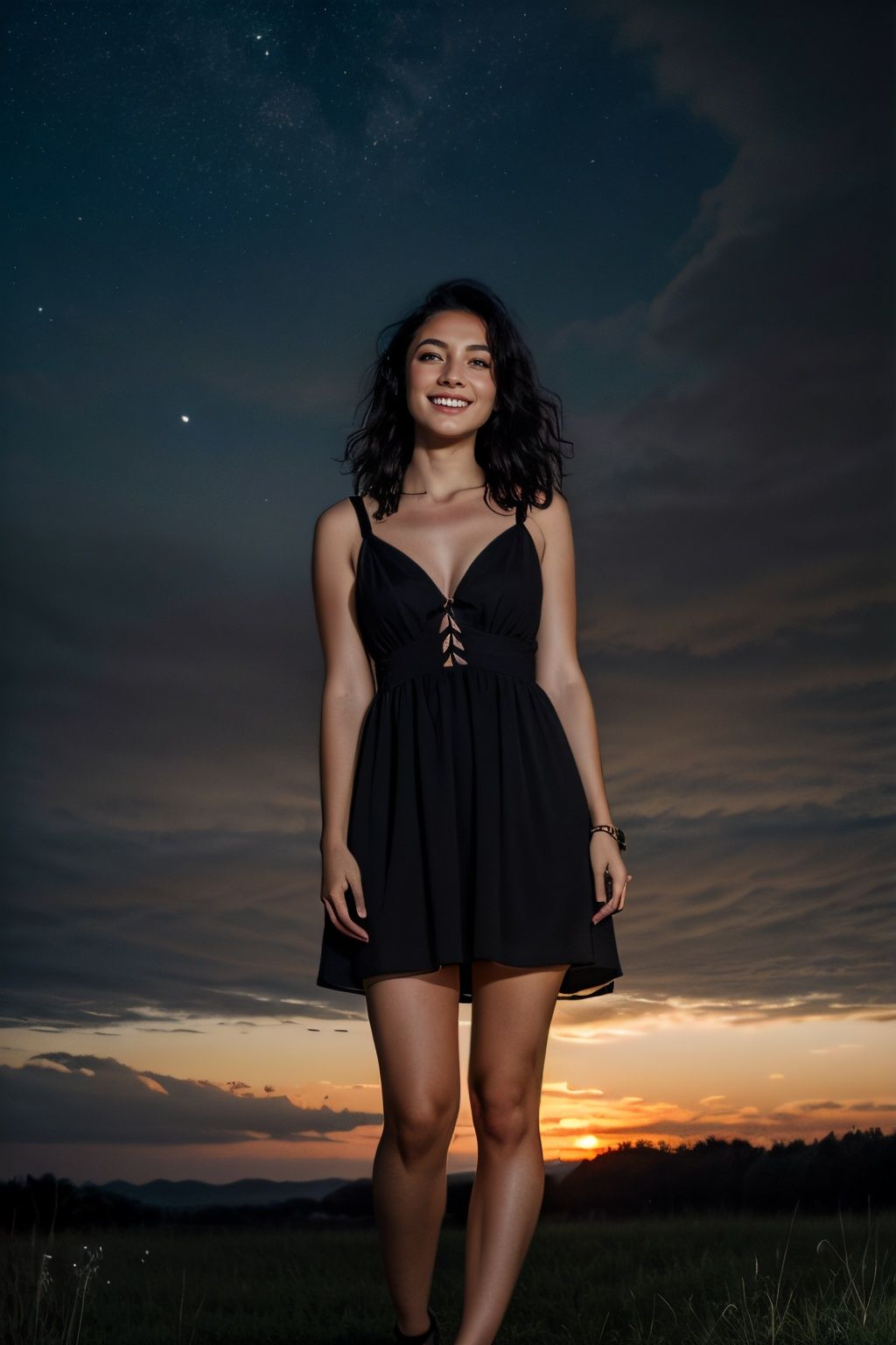 girl,  Black dress,  gray eyes on Tensor.Art