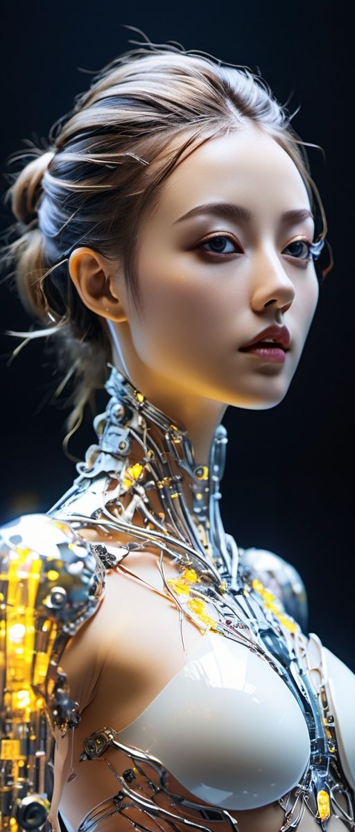 bio mechanical cyborg made of glass and metal,  shine,  beautifu detailed face by AI_Imaging on Tensor.Art