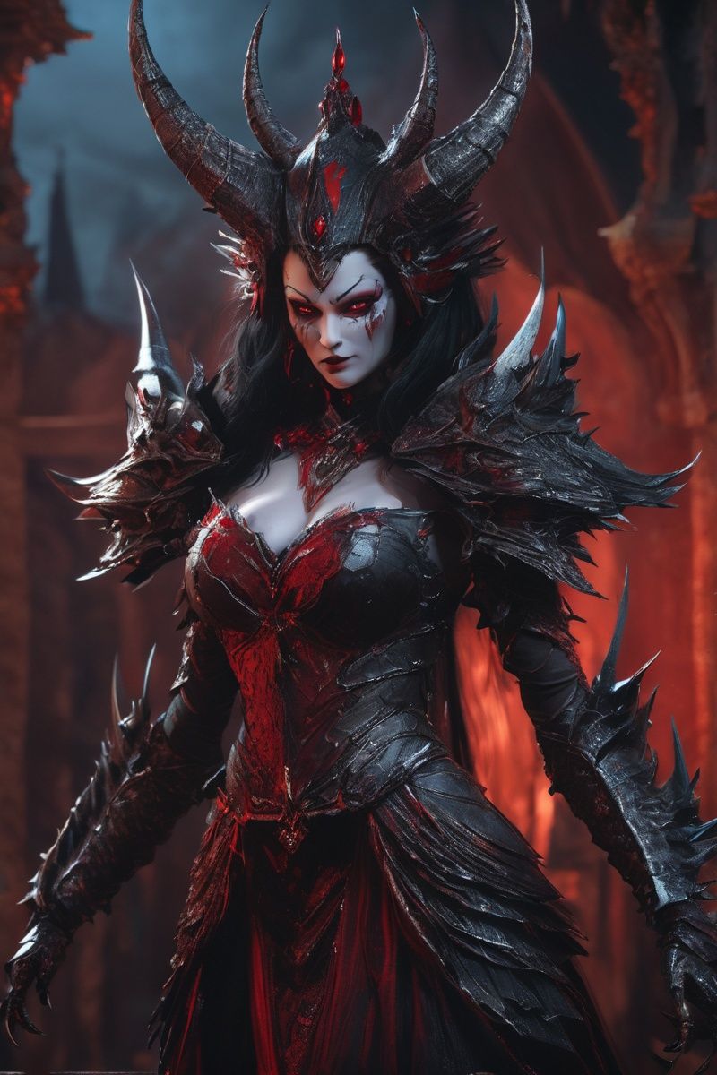perfect photo Striga,  a cursed princess who transforms into a monstrous creature at night. Her grotesque form,  with elon...