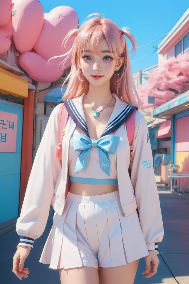 ((best quality)), ((masterpiece)), (detailed),(full_body),lively and cute young girl (wearing a sign around her neck with "love tusi" written:1.2), playful expression, casual clothing, (anime art style:1.2), colorful environment, sunlit day, cheerful atmosphere, (soft lighting:1.3), bright and pastel colors with pink accent, (wide-angle shot:1.2), (cartoonish:1.1), (8k resolution:1.2).,Frosty anime style
,sailor suit