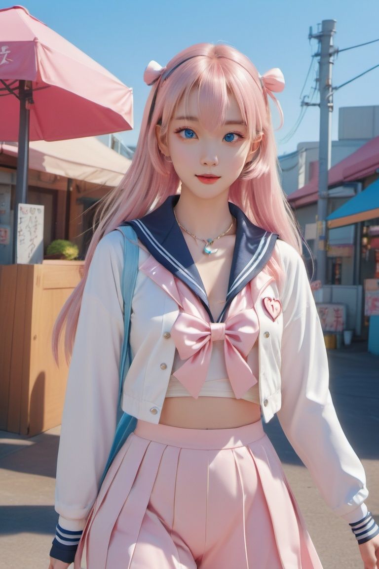 ((best quality)), ((masterpiece)), (detailed),(full_body),lively and cute young girl (wearing a sign around her neck with "love tusi" written:1.2), playful expression, casual clothing, (anime art style:1.2), colorful environment, sunlit day, cheerful atmosphere, (soft lighting:1.3), bright and pastel colors with pink accent, (wide-angle shot:1.2), (cartoonish:1.1), (8k resolution:1.2).,Frosty anime style
,sailor suit