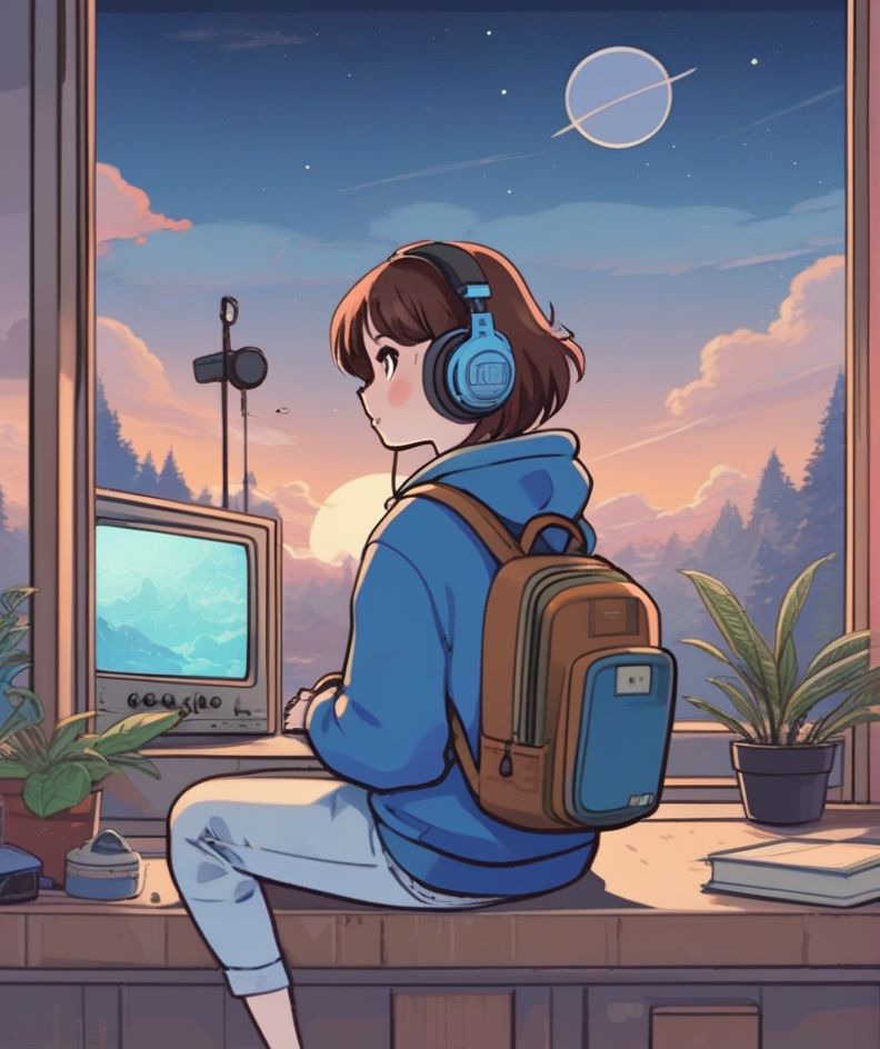 lofi,  1girl,  backpack on Tensor.Art