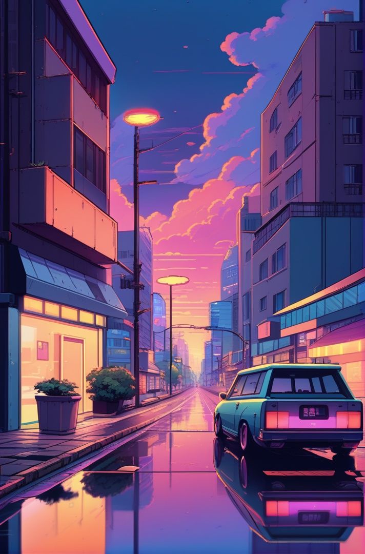 lofi anime,  lofi,  building on Tensor.Art